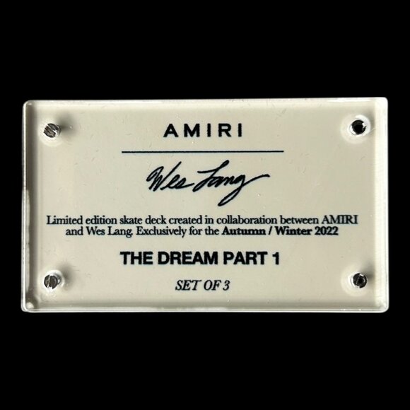 Amiri Wes Lang Black & White The Dream 3 Piece Skate Deck Set - Picture 3 of 4